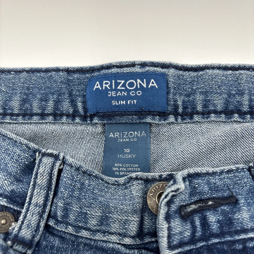 Arizona Jean Co Slim Fit Girls 10 Husky Blue Jeans Denim 80% Cotton‎